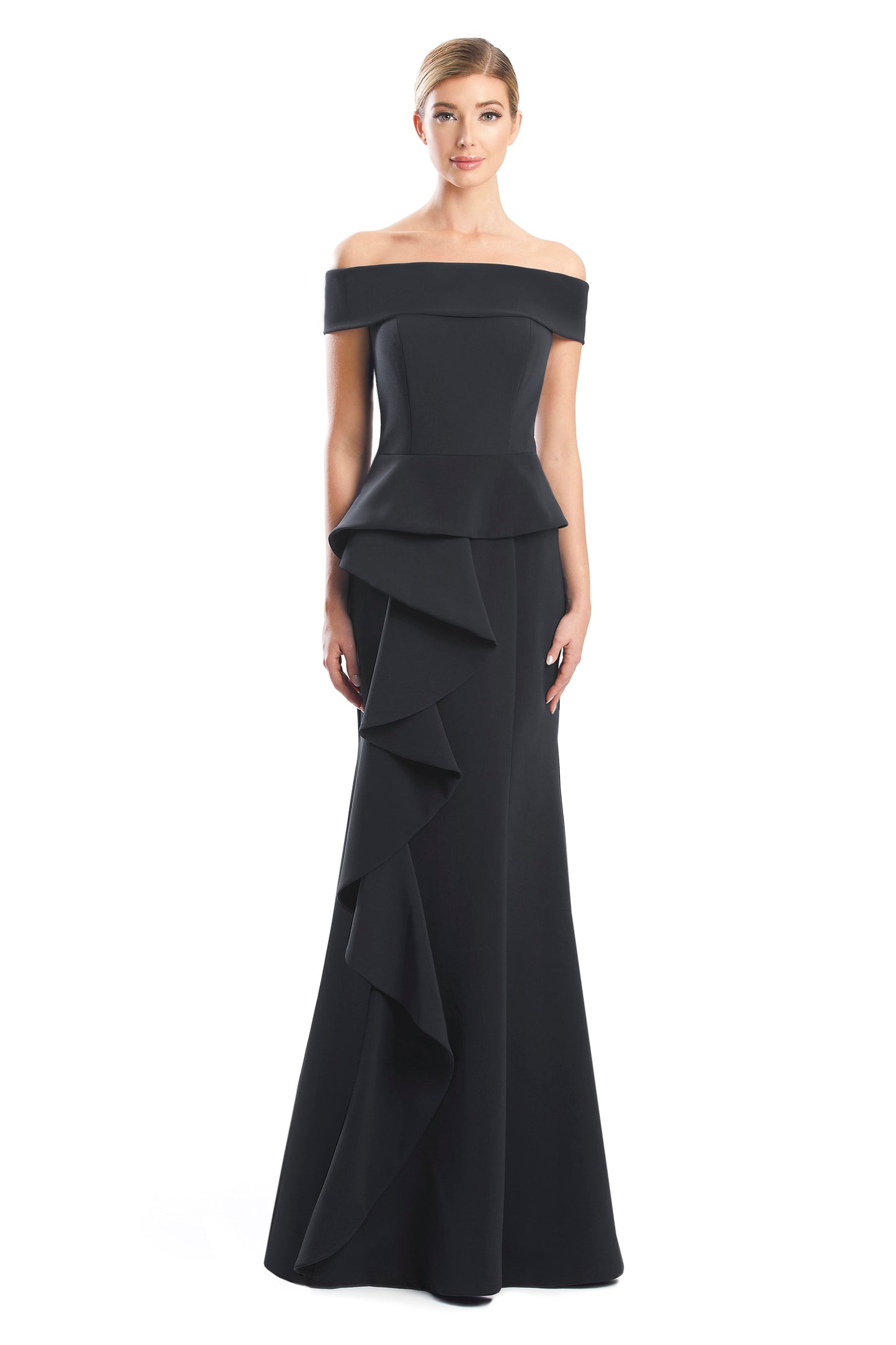 Alexander by Daymor 1756S23 Fitted Long Formal Peplum Evening Dress
