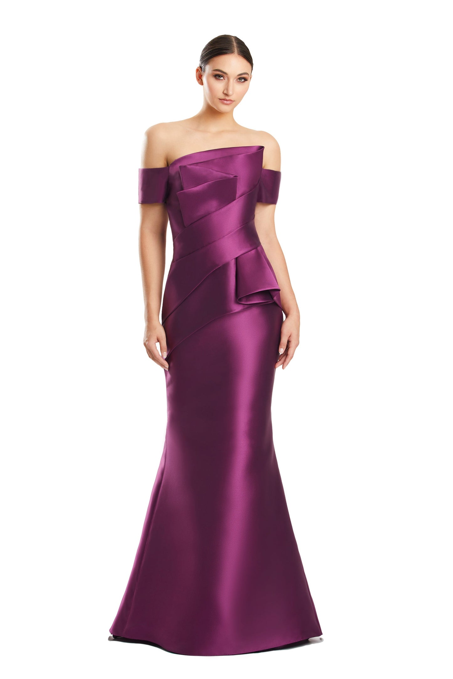 Alexander by Daymor 1878F23 Pleated Long Mermaid Formal Evening Prom Dress