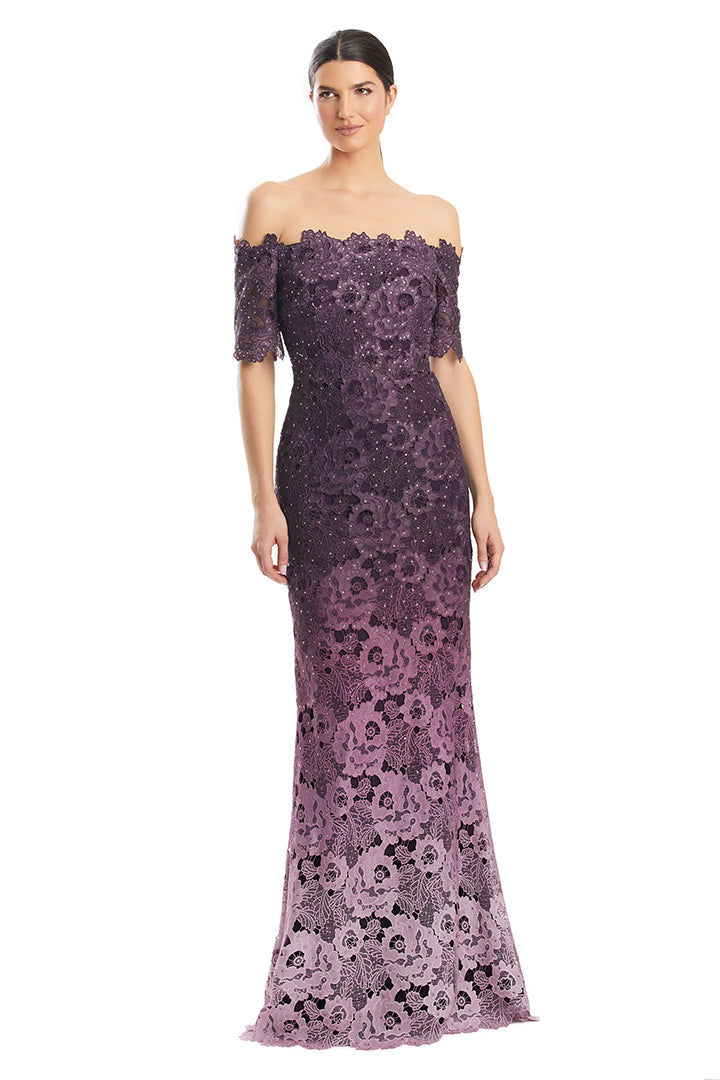 Alexander by Daymor 1976S24 Beaded Long Formal Ombre Lace Evening Dress