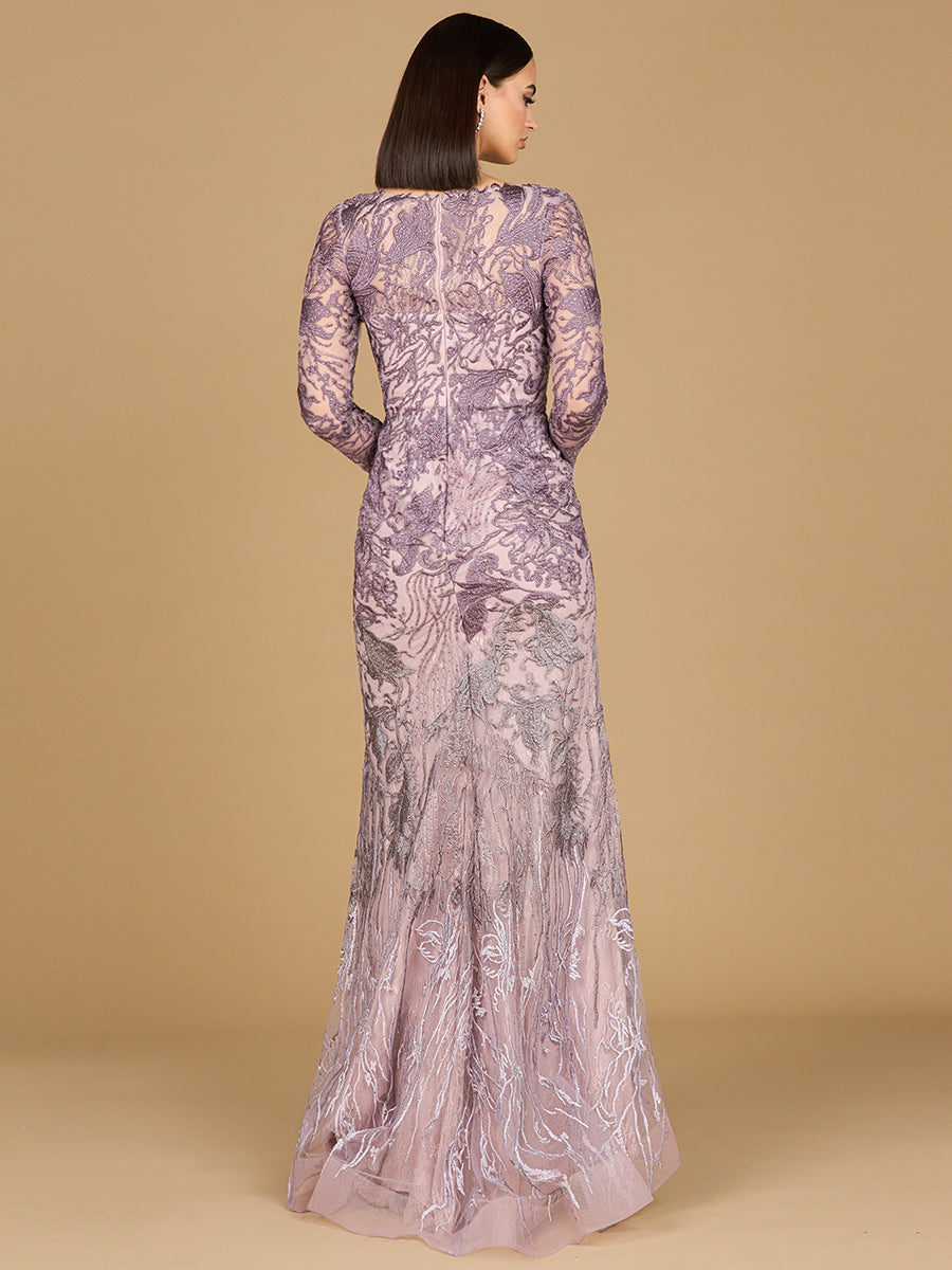 Lara Dresses 28921 Long Sleeve Formal Evening Ombre Dress