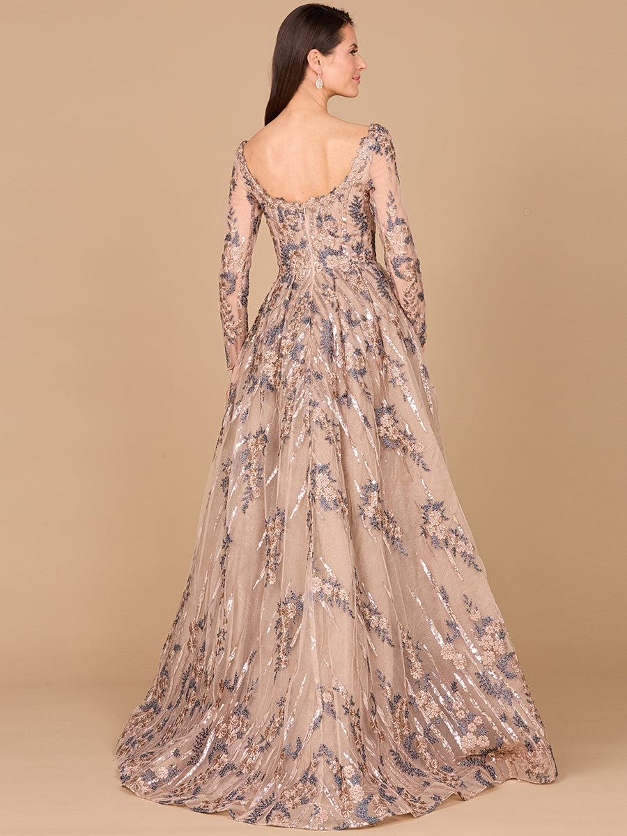 Lara Dresses 28990 Long Sleeve Formal Overskirt Evening Dress