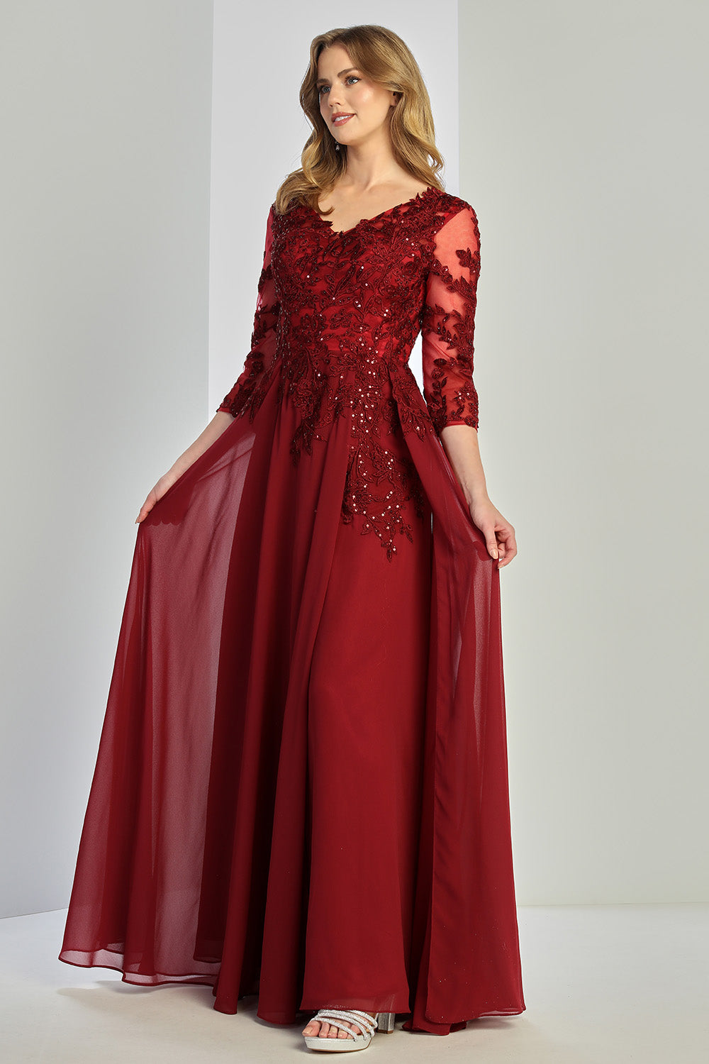 Adora Design 3247 Plus Size Long Formal A Line Applique Evening Dress