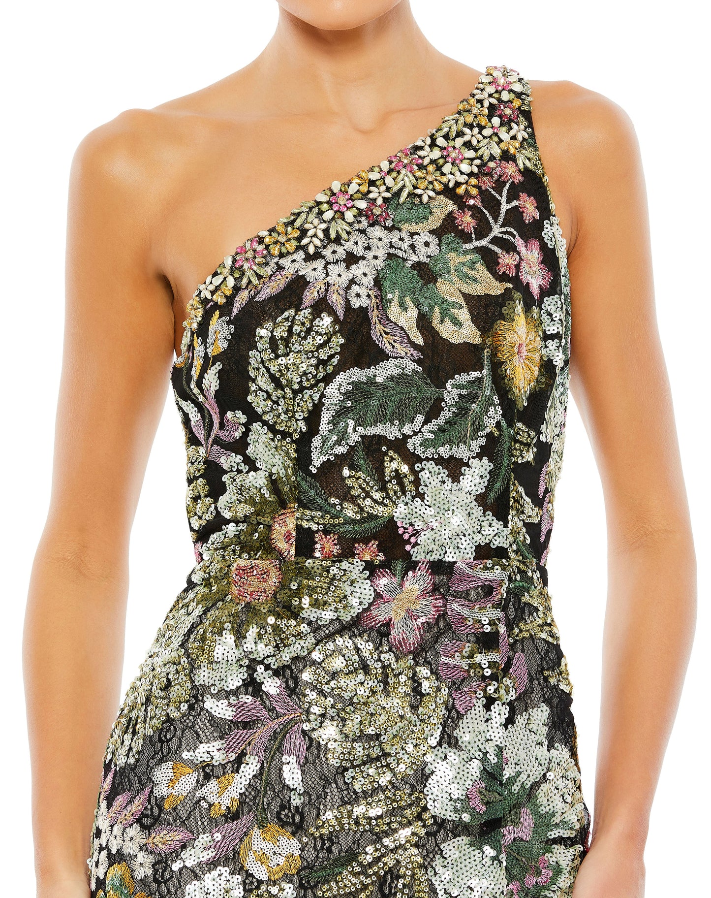 Long Formal Beaded Floral Prom Dress Beaded Floral Prom Mac Duggal 49574