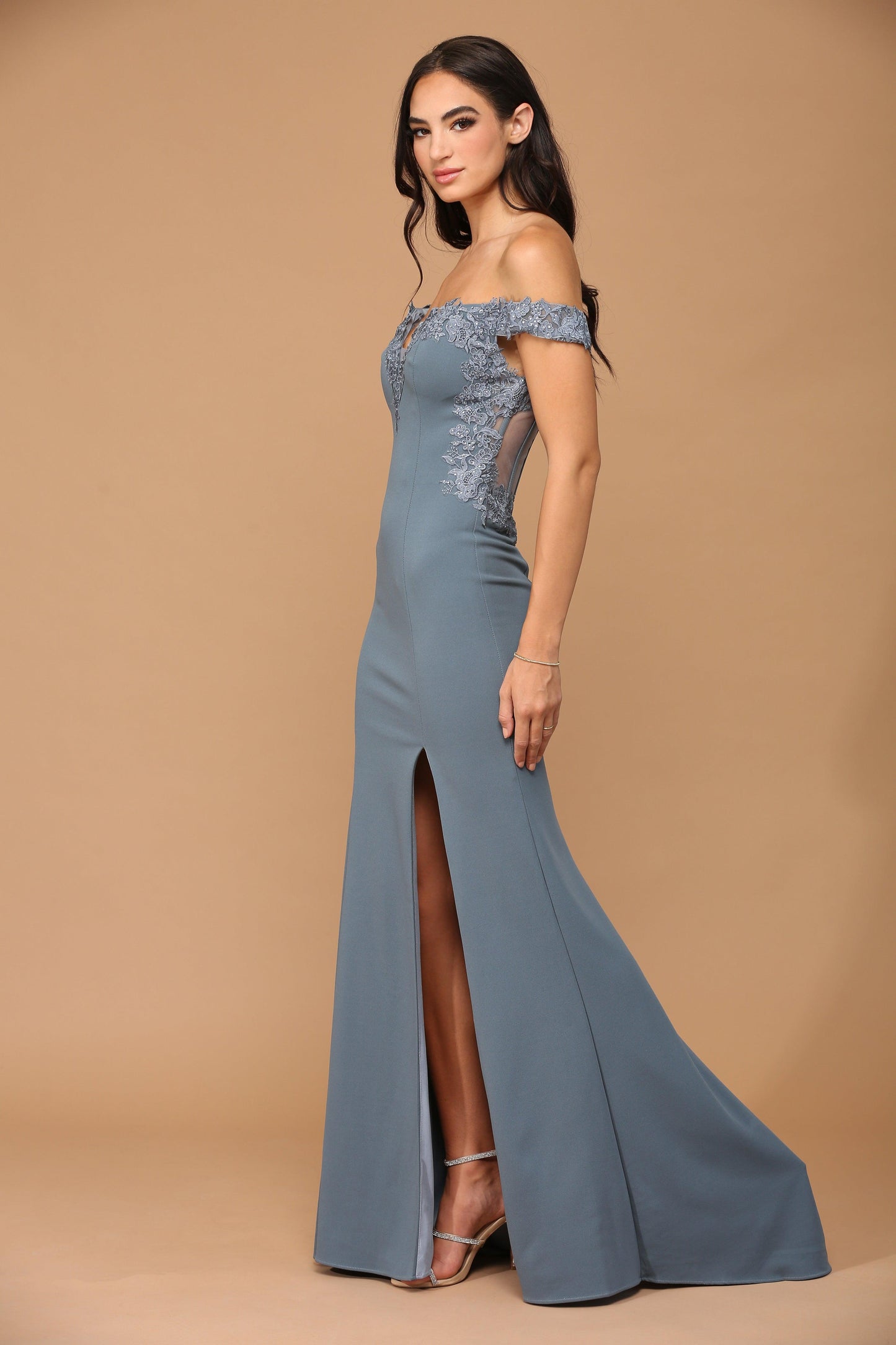 Long Off Shoulder Formal Evening Prom Dress
