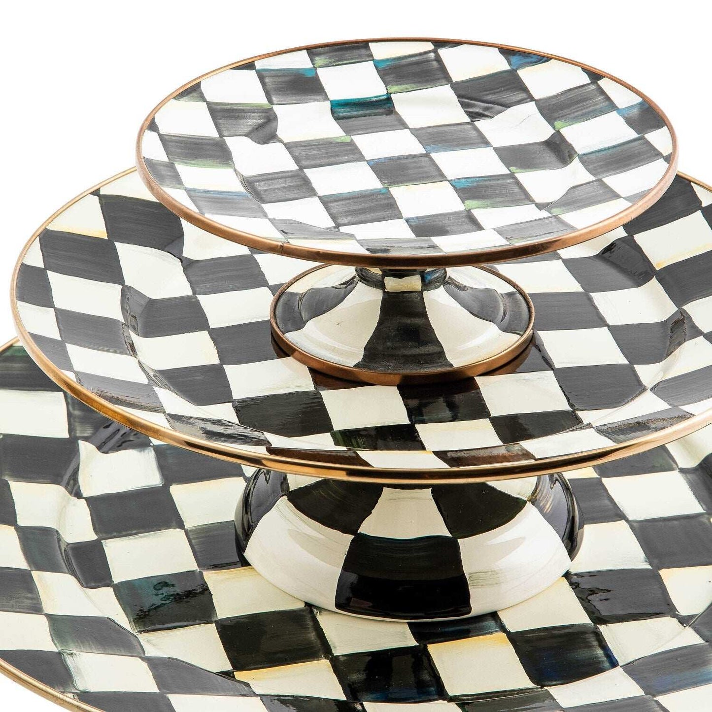 Courtly Check Pedestal Platter - Large