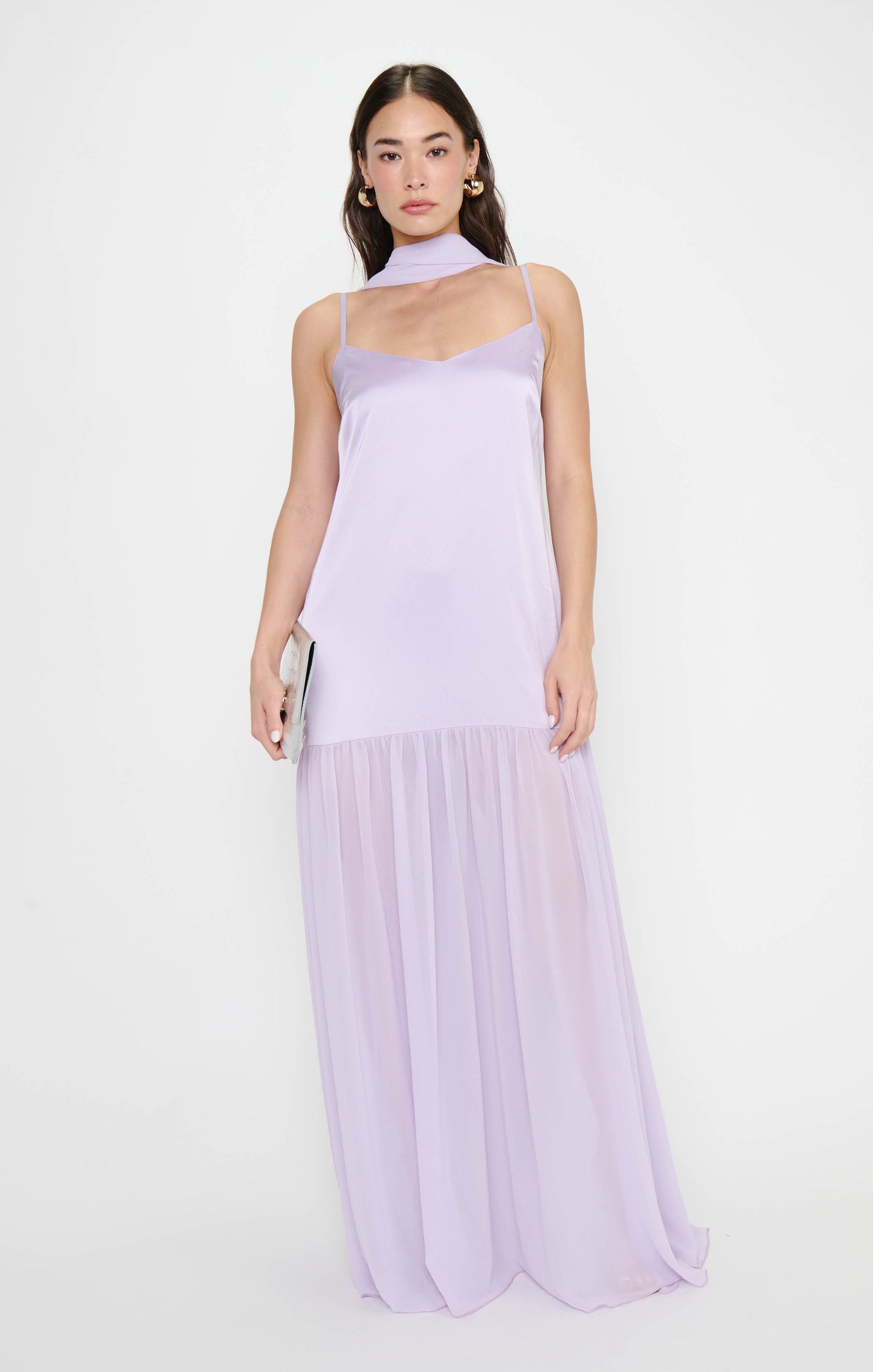 Dalia Maxi Dress ~ Lavender Luxe Satin