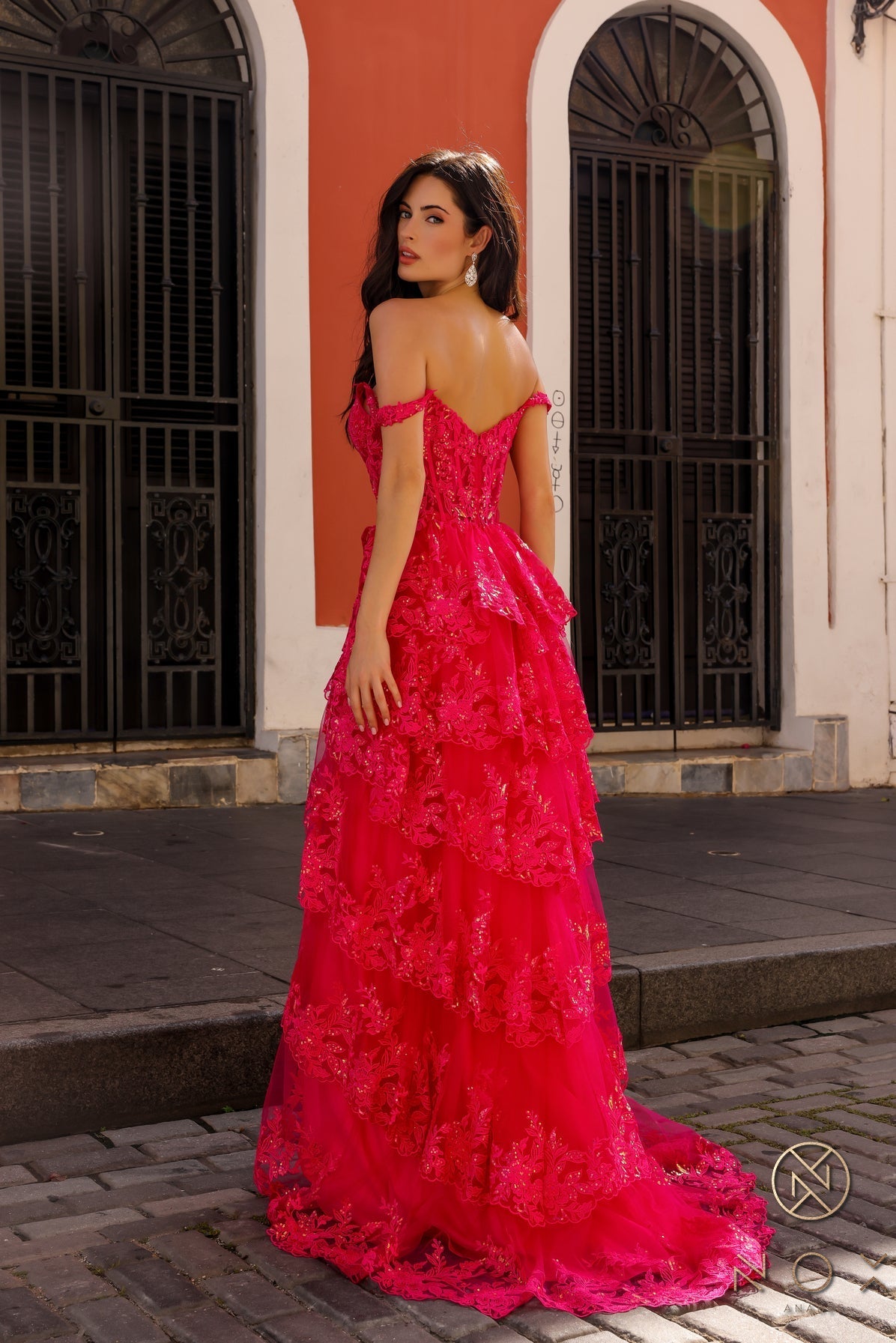Nox Anabel T1335 A Line Long Formal Evening Lace Prom Dress