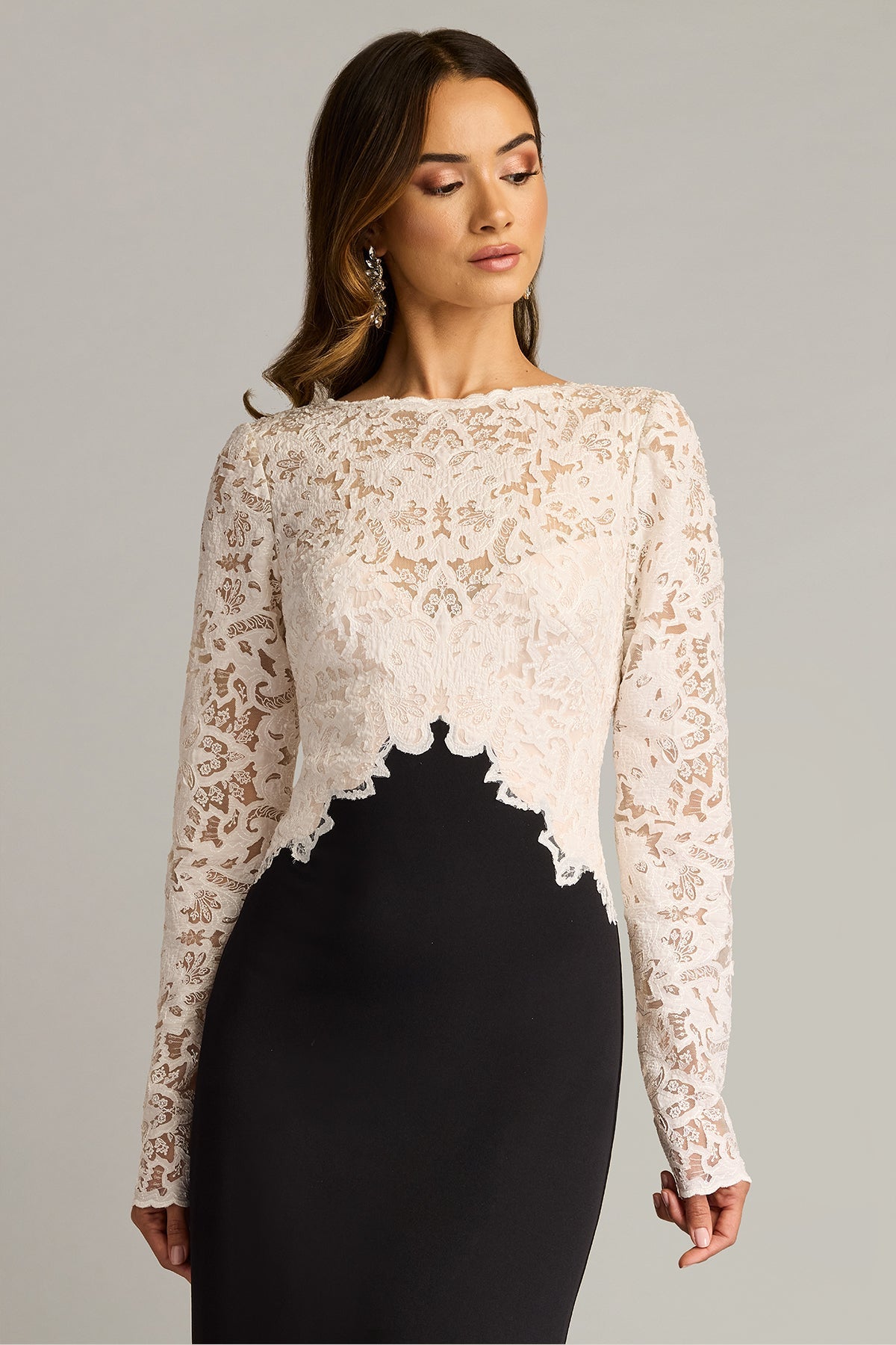 Tadashi Shoji CHK25159L Fitted Long Formal Evening Dress