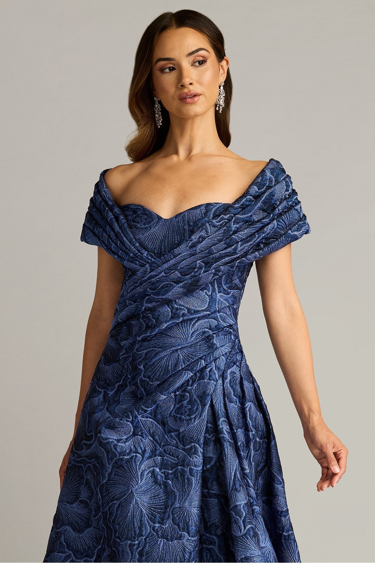 Pleated Long Formal Floral Dress by Tadashi Shoji CHN25179L