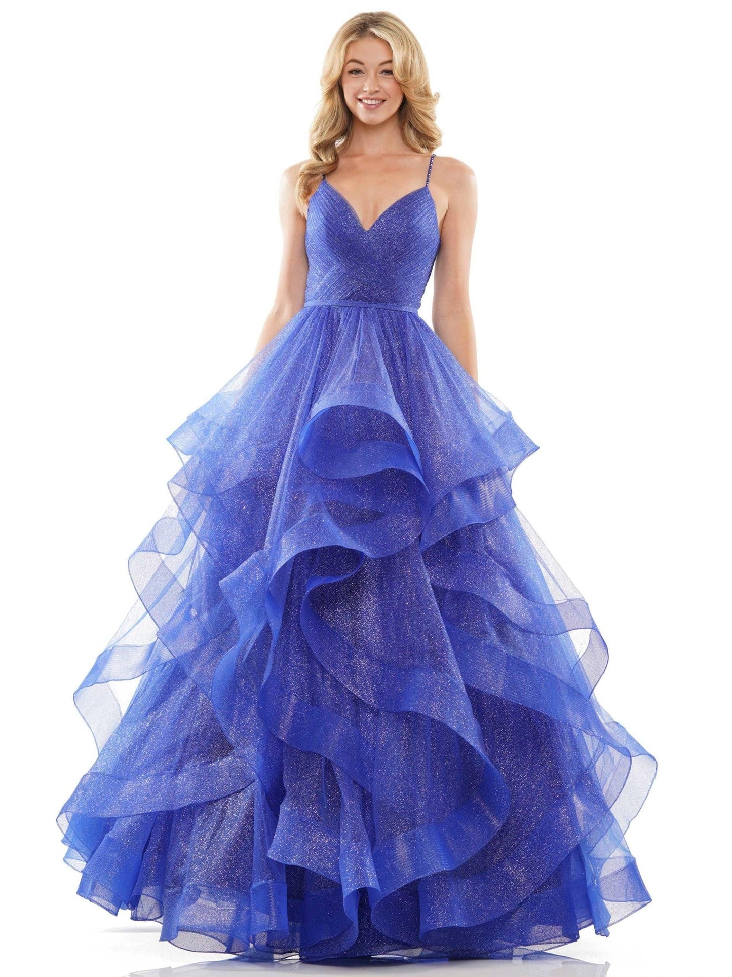 Prom Long Formal Glitter Mesh Ball Gown by Colors 2381