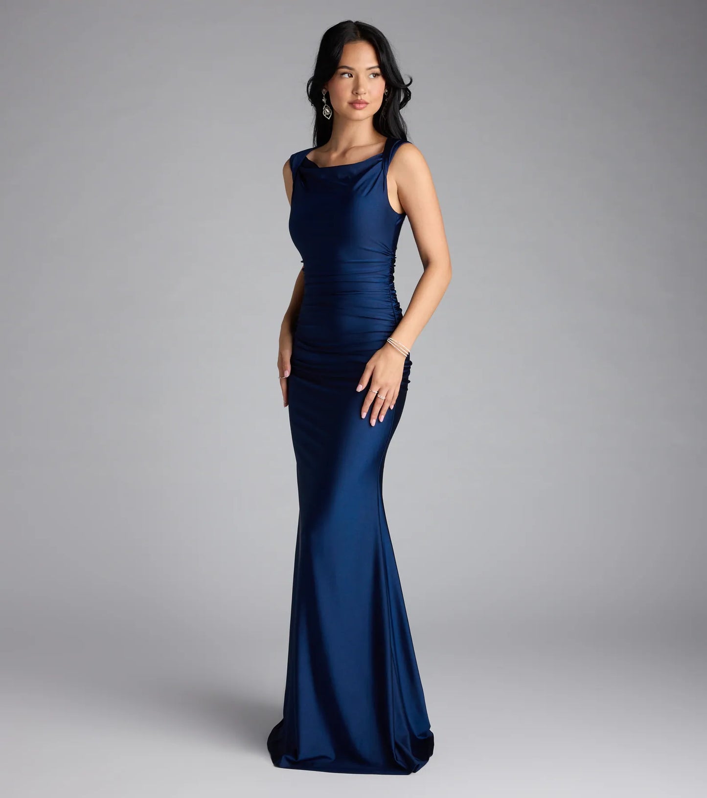 Blanca Boat Neck Mermaid Formal Dress