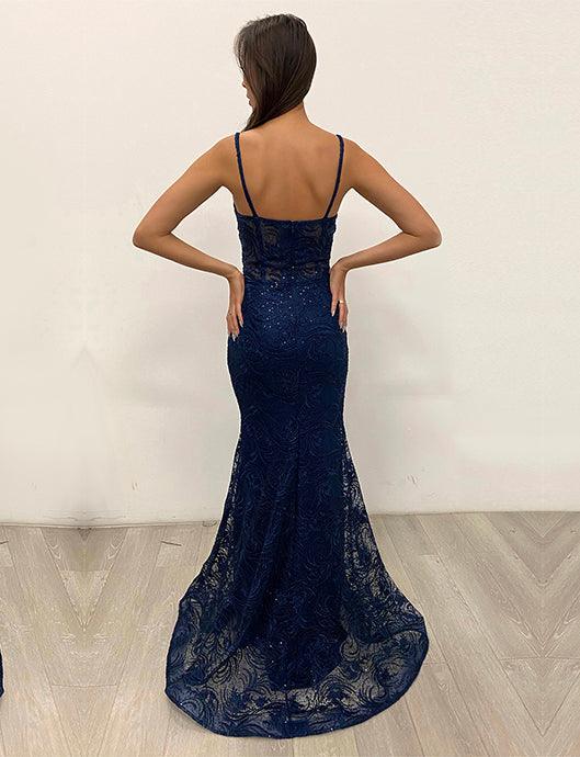 Jessica Angel Long Formal Fitted Lace Dress 857