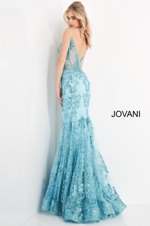 Prom Long Spaghetti Straps Mermaid Gown by Jovani 3675