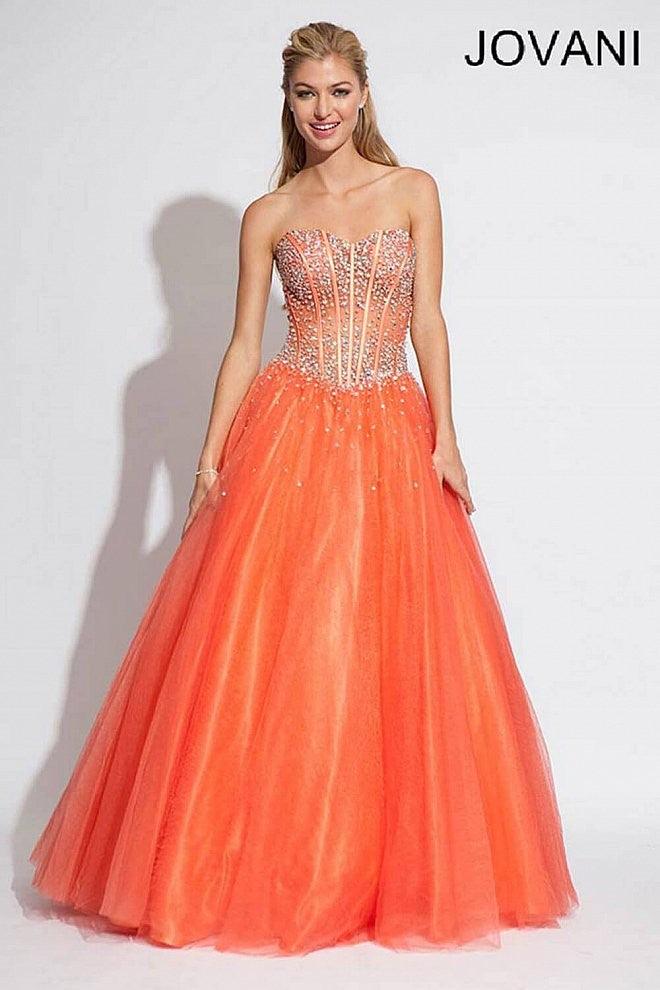 Jovani 1332 Prom Long Strapless A Line Ball Gown