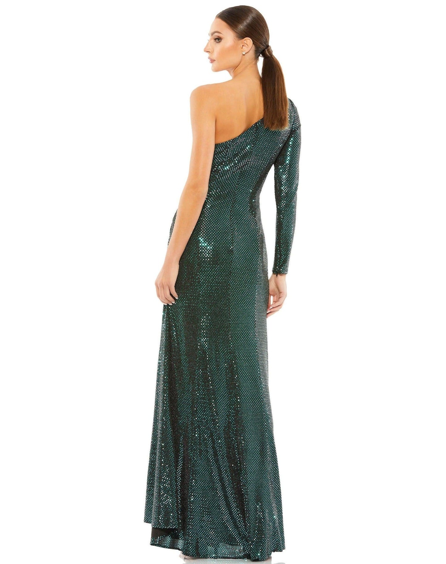 Long Formal One Shoulder Dress One Shoulder Detail Mac Duggal 12501