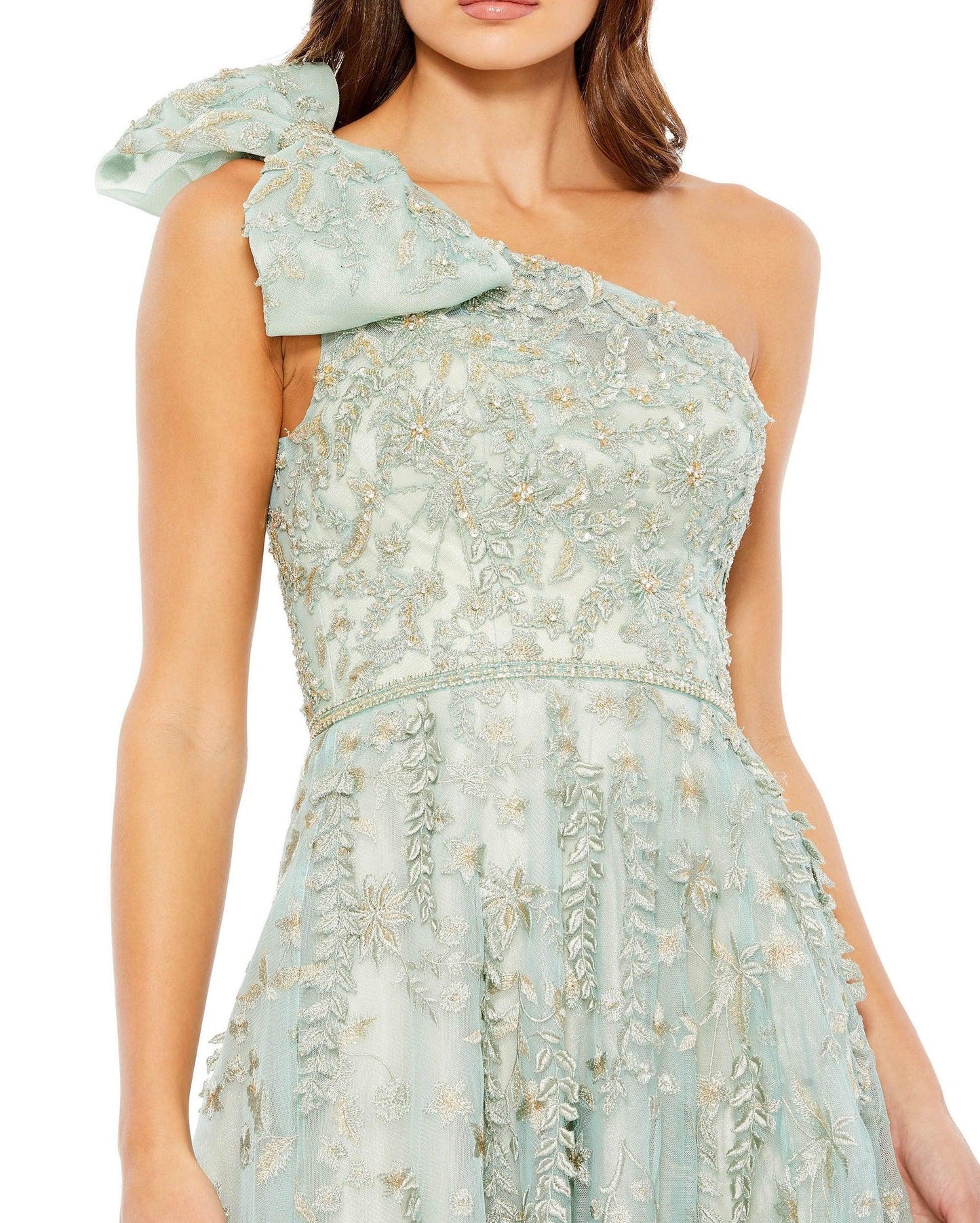 Long One Shoulder Formal Gown One Shoulder Detail Mac Duggal 11177
