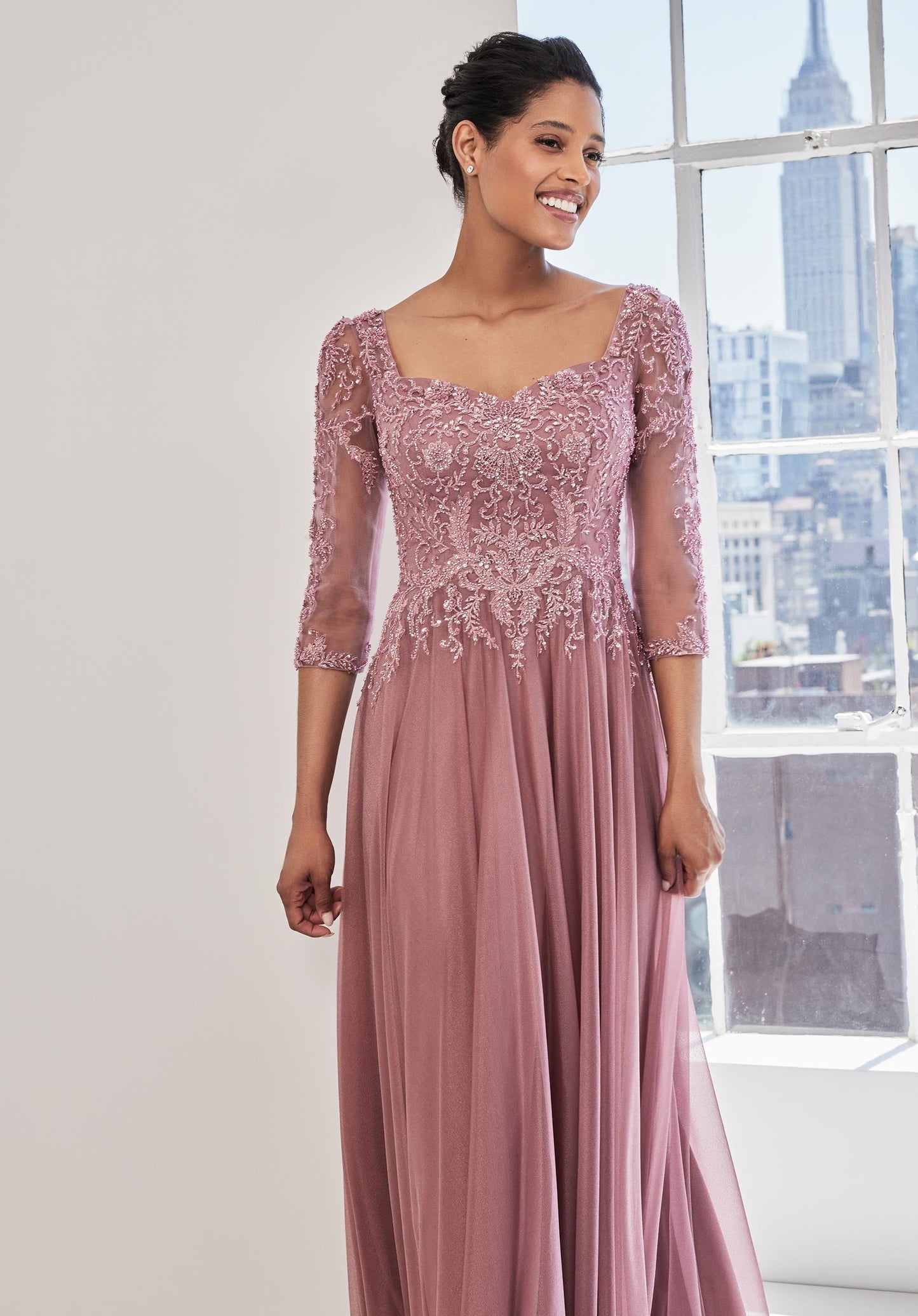 MGNY Madeline Gardner New York 73125 A Line Mother of the Bride Long Formal Dress