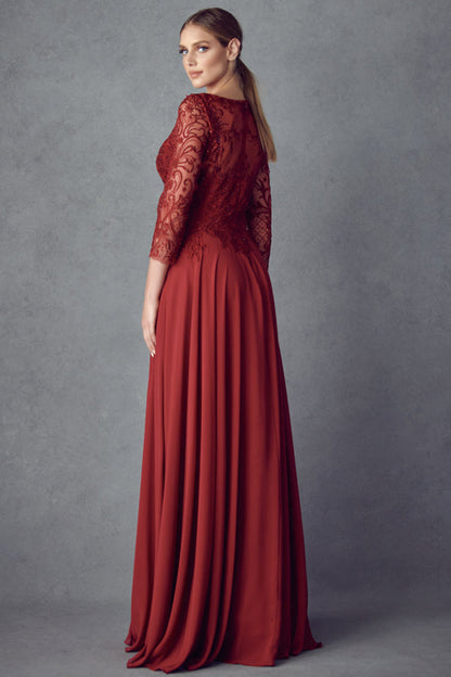 Juliet M11 Long Beaded Lace Formal Mother of the Bride Dress