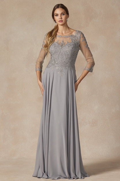Juliet M12 Long Formal Mother of the Bride Lace Dress