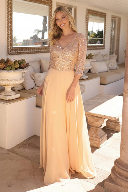 Nox Anabel MF103 Long Plus Size A Line Sequin Formal Dress