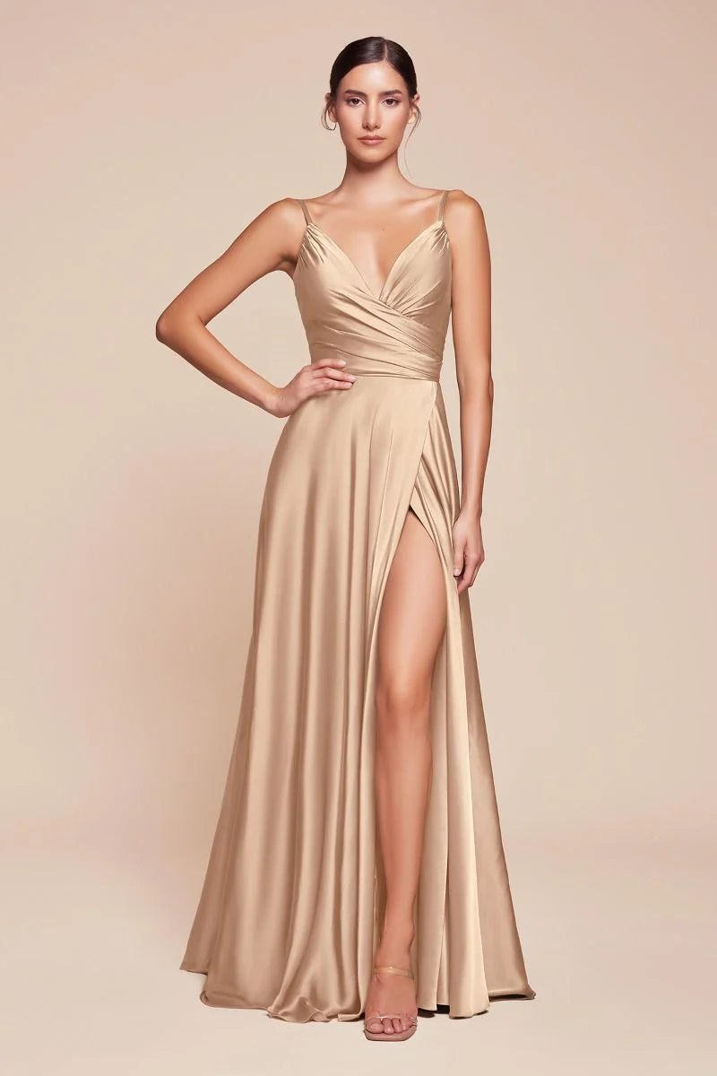 ERICA GOWN - SOFT SATIN A-LINE DRESS