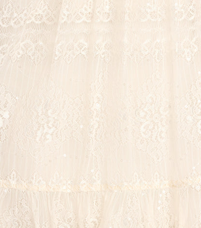 Soft Glam Sequin Lace Strapless A-Line Dress