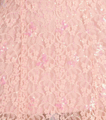 Whimsical Sparkle Butterfly Sequin Lace-Up Skater Dress