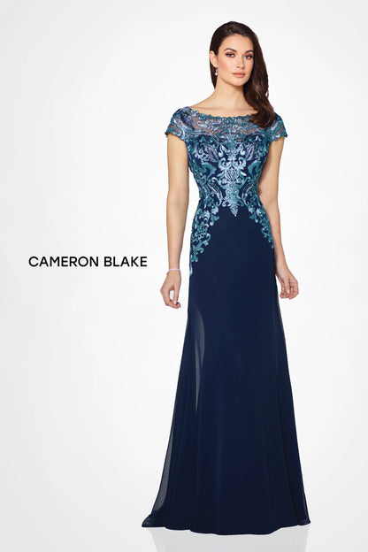 Cameron Blake 216691 Long Mother of the Bride A Line Lace Formal Dress