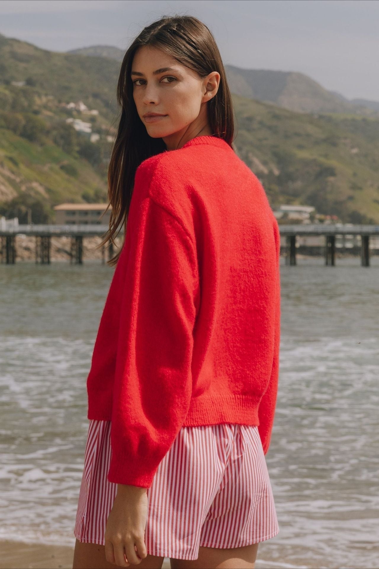 Casual Solid Buttoned Long Sleeve Knit Cardigan