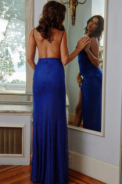Jovani 08139 Spaghetti Strap Long Prom Dress
