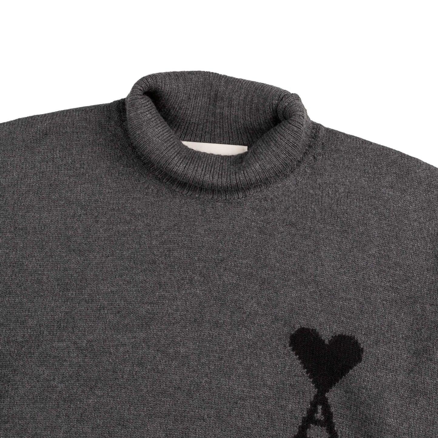 AMI Paris	Ami De Coeur Funnel Neck Wool Sweater