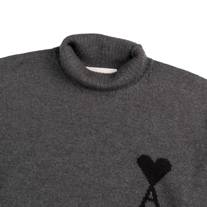 AMI Paris	Ami De Coeur Funnel Neck Wool Sweater