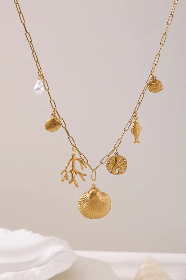Summer Beach Style Shell Pearl Necklace