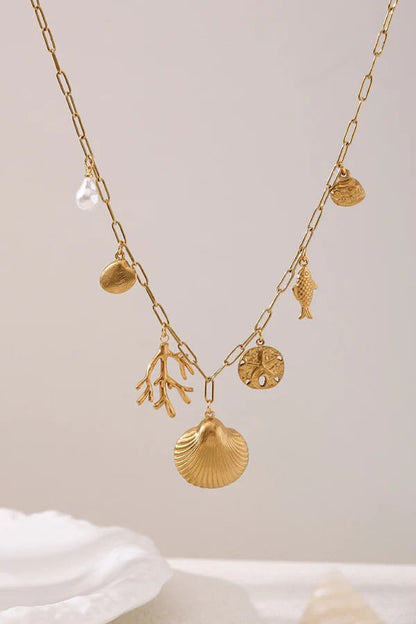 Summer Beach Style Shell Pearl Necklace