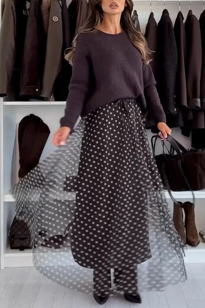 Timeless Treasures Knit Crew Neck Long Sleeve Relaxed Sweater