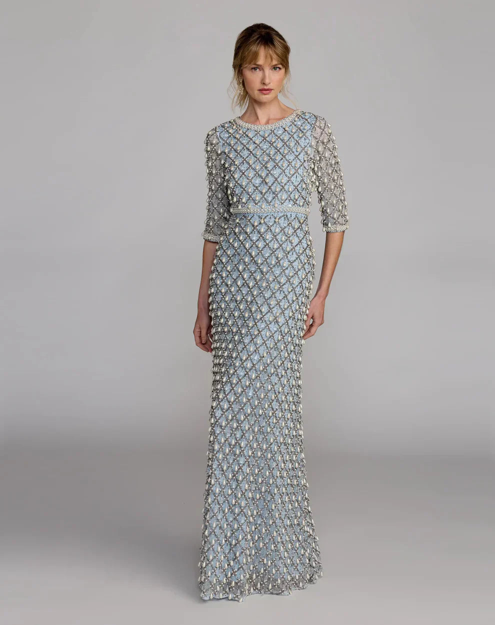 Beaded Sequin Dress Long Formal Mother of the Bride Mac Duggal 10099