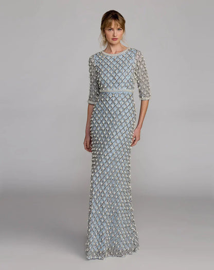 Beaded Sequin Dress Long Formal Mother of the Bride Mac Duggal 10099