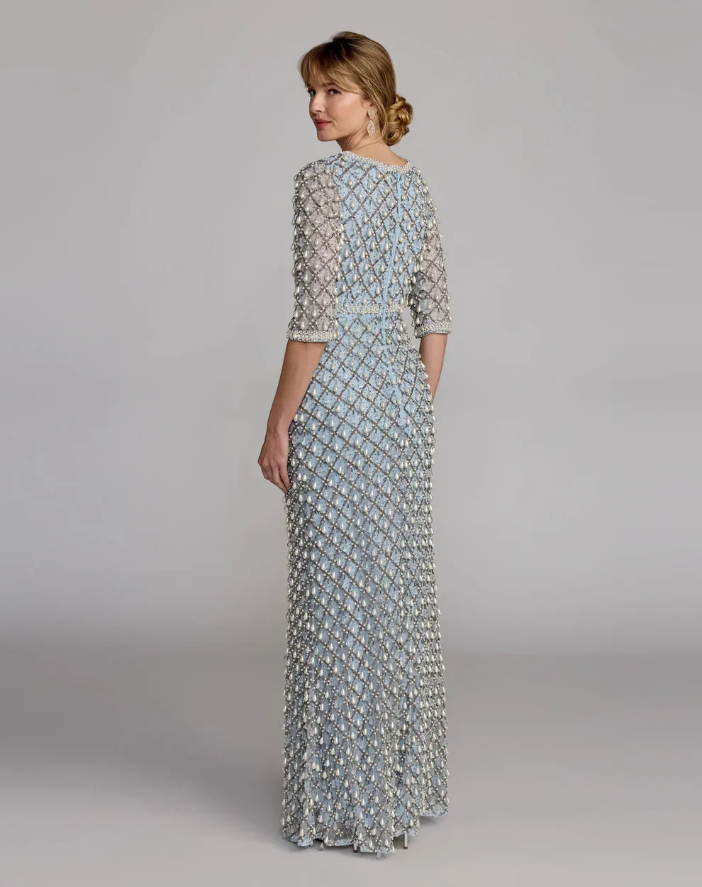 Beaded Sequin Dress Long Formal Mother of the Bride Mac Duggal 10099