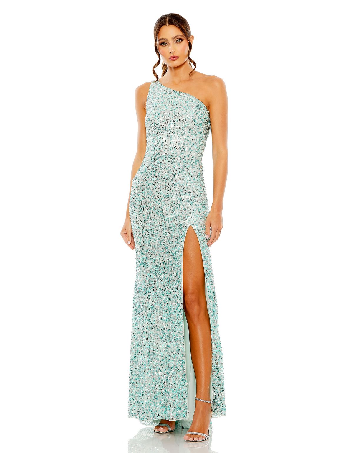 Long One Shoulder Prom Dress One Shoulder Detail Mac Duggal 10729