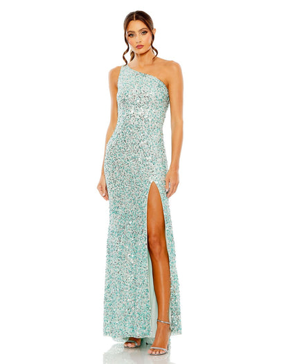 Long One Shoulder Prom Dress One Shoulder Detail Mac Duggal 10729
