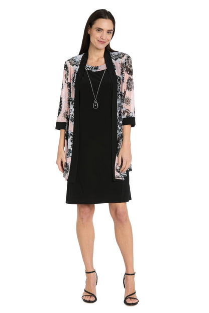 Two Piece Printed Dress Short Jacket Petite R&M Richards 1073P