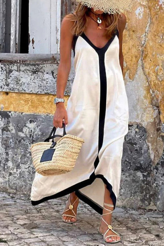 Two-Color Block Slip Dress