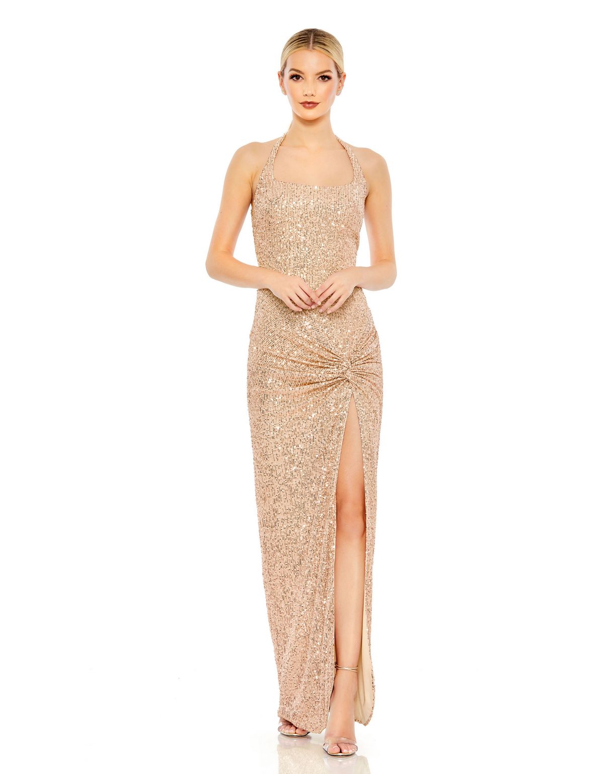 Prom Long Halter Evening Gown Halter Neckline Mac Duggal 11279