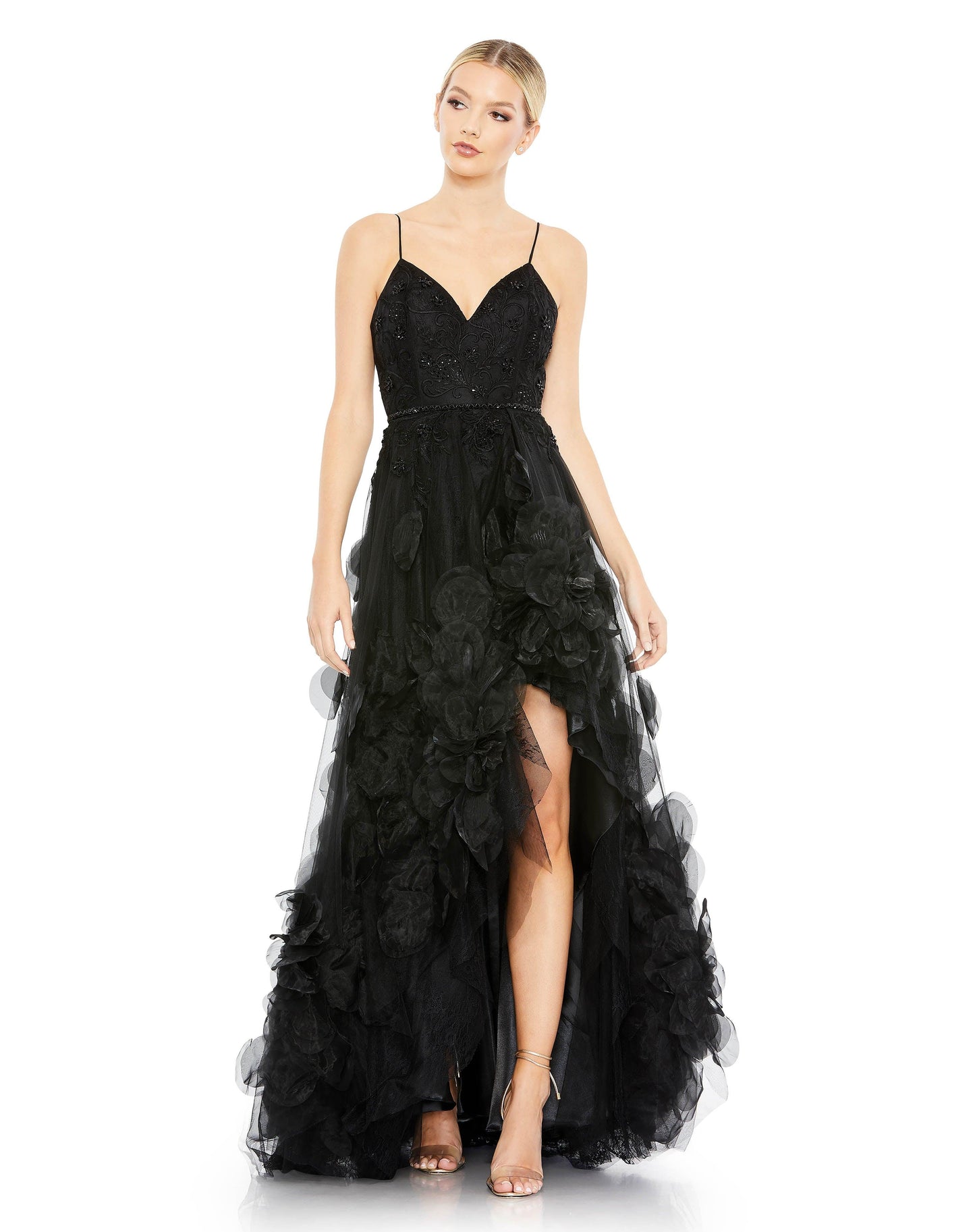 High Low Spaghetti Strap Prom Gown High Low Detail Mac Duggal 11293