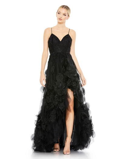 High Low Spaghetti Strap Prom Gown High Low Detail Mac Duggal 11293