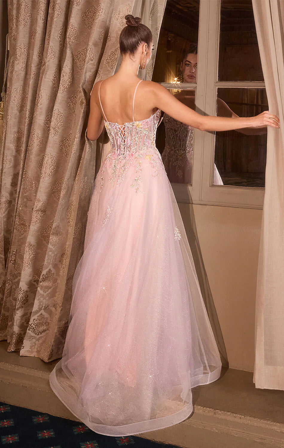 A1477 - Waltzing Beaded Bouquet Ball Gown - ANDREA & LEO