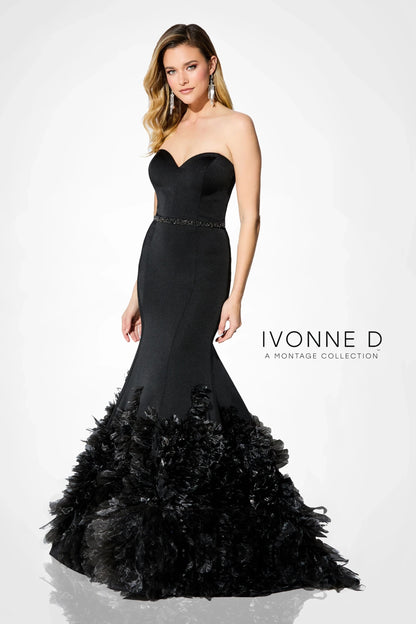 Ivonne D ID909 Long Mermaid Formal Beaded Evening Gown