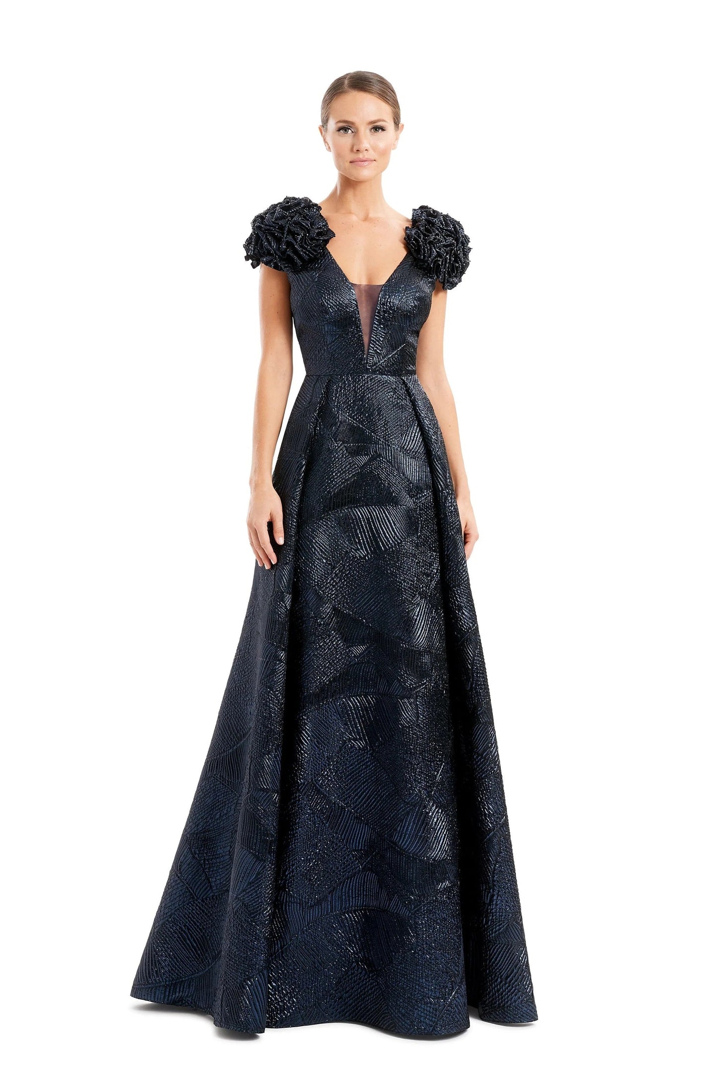 Alexander By Daymor 1651F22 Pleated Long Formal A Line Evening Dress