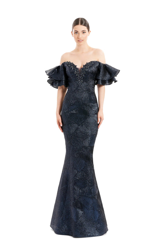 Alexander By Daymor 1652F22 Floral Beaded Long Formal Evening Dress