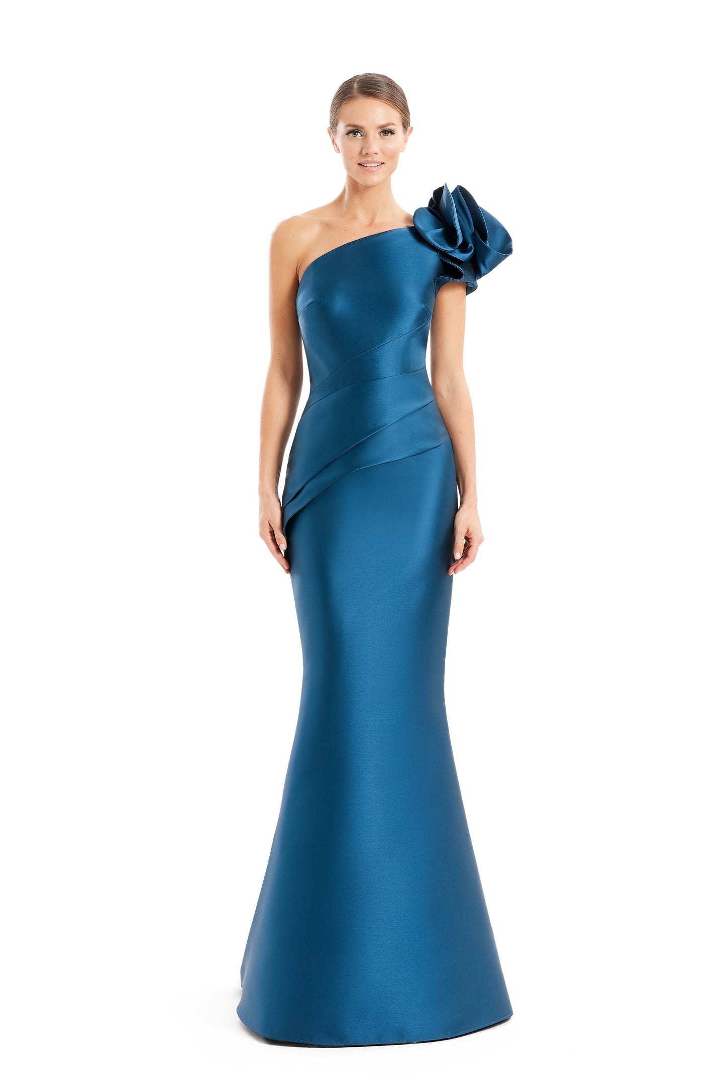 Alexander by Daymor 1673F22 Long Peplum Floral Mermaid Formal Evening Dress
